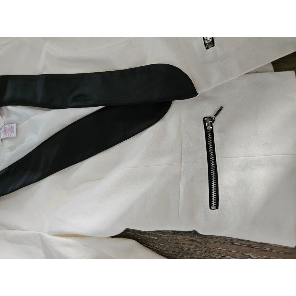 Women's Candie's Cream & Black Lapel Blazer M - Picture 3 of 5